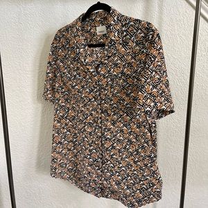 Burberry Women’s Silk Shirt Tierney Check Monogram Size US 6